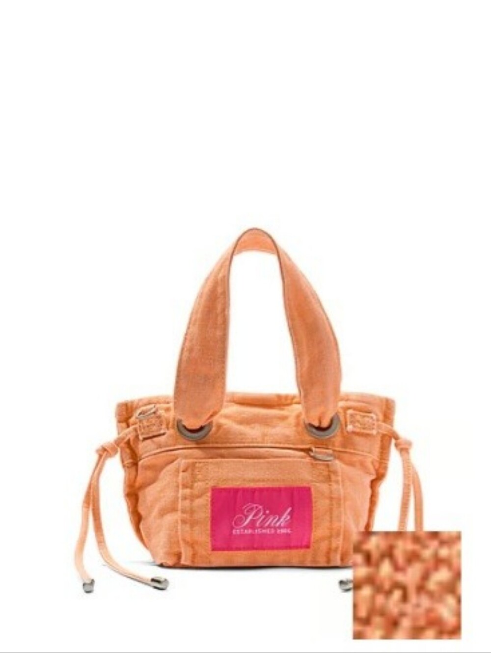 PINK Victoria's Secret Canvas Tote in Coral-Pink